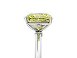 White gold Fancy Yellow Radiant  Cut Solitaire Engagement Ring with Thin Band and Four-Prong Setting_8