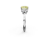 White gold Fancy Yellow Radiant  Cut Solitaire Floral Diamond Ring with Four-Prong Setting_38