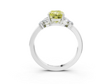 White gold Fancy Yellow Radiant  Cut Solitaire Floral Diamond Ring with Four-Prong Setting_38