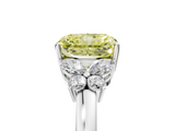 White gold Fancy Yellow Radiant  Cut Solitaire Floral Diamond Ring with Four-Prong Setting_41