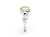 White gold Fancy Yellow Radiant Cut Solitaire Intertwined Band Prong Setting Ring_2
