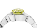 White gold Fancy Yellow Radiant Cut Solitaire Intertwined Band Prong Setting Ring_4