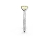 White gold Fancy Yellow Radiant Cut Solitaire Milgrain Engraved Band with Four-Prong Setting_14