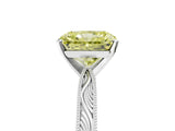 White gold Fancy Yellow Radiant Cut Solitaire Milgrain Engraved Band with Four-Prong Setting_17