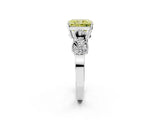 White gold Fancy Yellow Radiant Cut Solitaire Milgrain Leaf Band with Prong Setting_14