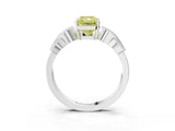 White gold Fancy Yellow Radiant Cut Solitaire Milgrain Leaf Band with Prong Setting_15