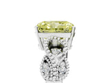 White gold Fancy Yellow Radiant Cut Solitaire Milgrain Leaf Band with Prong Setting_17