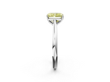 White gold Fancy Yellow Radiant  Cut Solitaire Ring with Cathedral Band and Four-Prong Setting_60