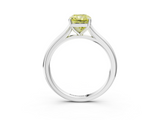 White gold Fancy Yellow Radiant  Cut Solitaire Ring with Cathedral Band and Four-Prong Setting_61