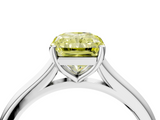 White gold Fancy Yellow Radiant  Cut Solitaire Ring with Cathedral Band and Four-Prong Setting_62
