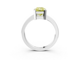 White gold Fancy Yellow Radiant  Cut Solitaire Ring with Four-Prong Setting and Classic Band_64