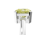 White gold Fancy Yellow Radiant  Cut Solitaire Ring with Four-Prong Setting and Classic Band_66