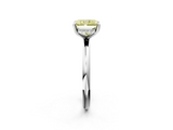White gold Fancy Yellow Radiant  Cut Solitaire Ring with Thin Band and Four-Prong Setting_18