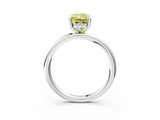 White gold Fancy Yellow Radiant  Cut Solitaire Ring with Thin Band and Four-Prong Setting_19