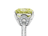 White gold Fancy Yellow Radiant Cut Solitaire Split Shank Pave Diamond Engagement Ring with Four-Prong Setting_101
