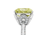 White gold Fancy Yellow Radiant Cut Solitaire Split Shank Pave Diamond Engagement Ring with Four-Prong Setting_17