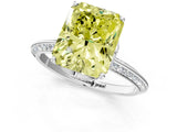 White gold Fancy Yellow Radiant Cut Solitaire Split Shank Pave Diamond Engagement Ring with Four-Prong Setting_49