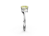 White gold Fancy Yellow Radiant  Cut Solitaire Twist Band Ring with Four-Prong Setting_22