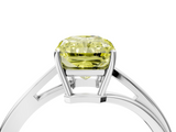 White gold Fancy Yellow Radiant  Cut Solitaire Twist Band Ring with Four-Prong Setting_23
