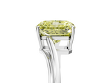 White gold Fancy Yellow Radiant  Cut Solitaire Twist Band Ring with Four-Prong Setting_25
