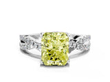 White gold Fancy Yellow Radiant Cut Solitaire Twist Pave Diamond Engagement Ring with Prong Setting_12