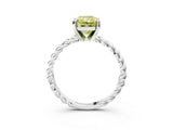 White gold Fancy Yellow Radiant  Cut Solitaire Twisted Band with Four-Prong Setting_56