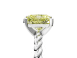White gold Fancy Yellow Radiant  Cut Solitaire Twisted Band with Four-Prong Setting_58