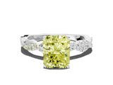 White gold Fancy Yellow Radiant Cut Solitaire Twisted Pave Band with Four-Prong Setting_15