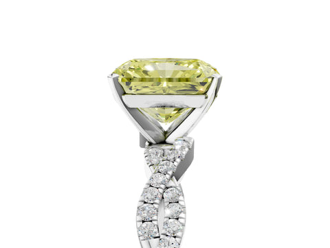 White gold Fancy Yellow Radiant Cut Solitaire Twisted Pave Band with Four-Prong Setting_20