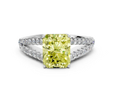 White gold Fancy Yellow Radiant  Cut Split Shank Pave Diamond Engagement Ring with Four-Prong Setting_24