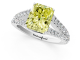 White gold Fancy Yellow Radiant  Cut Split Shank Pave Diamond Engagement Ring with Four-Prong Setting_25