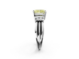 White gold Fancy Yellow Radiant  Cut Three-Stone Channel Set Ring with Bar Prongs_66