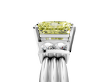 White gold Fancy Yellow Radiant  Cut Three-Stone Channel Set Ring with Bar Prongs_69