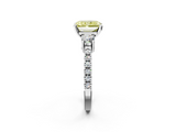 White gold Fancy Yellow Radiant  Cut Three-Stone Diamond Pavé Band with Prong Setting_18
