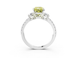White gold Fancy Yellow Radiant  Cut Three-Stone Diamond Pavé Band with Prong Setting_19