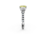 White gold Fancy Yellow Radiant  Cut Three-Stone Diamond Pave Band with Prong Setting_39