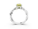 White gold Fancy Yellow Radiant  Cut Twisted Pavé Band Solitaire Ring with Four-Prong Setting_56