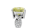 White gold Fancy Yellow Radiant  Cut Twisted Pavé Band Solitaire Ring with Four-Prong Setting_60