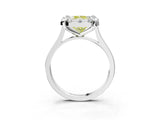 White gold Fancy Yellow Radiant  Diamond Cluster Halo Solitaire with Four-Prong Setting_92