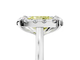 White gold Fancy Yellow Radiant  Diamond Cluster Halo Solitaire with Four-Prong Setting_94
