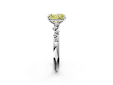 White gold Fancy Yellow Radiant  Diamond Cluster Prong-Set Solitaire Ring_57