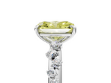 White gold Fancy Yellow Radiant  Diamond Cluster Prong-Set Solitaire Ring_60