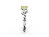 White gold Fancy Yellow Radiant  Diamond Floral Vine Solitaire Engagement Ring_5