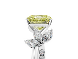White gold Fancy Yellow Radiant  Diamond Floral Vine Solitaire Engagement Ring_8