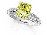White gold Fancy Yellow Radiant  Diamond Pavé Band Solitaire Ring with Four-Prong Setting_49