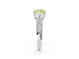 White gold Fancy Yellow Radiant  Diamond Pavé Band Solitaire Ring with Four-Prong Setting_51