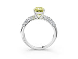 White gold Fancy Yellow Radiant  Diamond Pavé Band Solitaire Ring with Four-Prong Setting_52