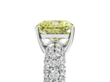 White gold Fancy Yellow Radiant  Diamond Pavé Band Solitaire Ring with Four-Prong Setting_54