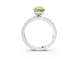 White gold Fancy Yellow Radiant  Diamond Pavé Band Solitaire with Four-Prong Setting_158