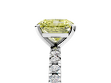 White gold Fancy Yellow Radiant  Diamond Pavé Band Solitaire with Four-Prong Setting_160